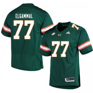 Men Adam ElGammal Green University of Miami College Football #77 Jersey 996210-425