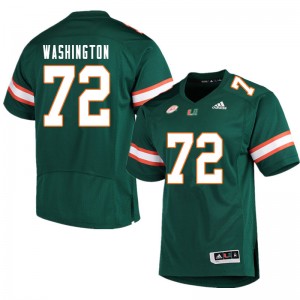 Men Chris Washington Green Miami Hurricanes College Football #72 Jersey 521396-835