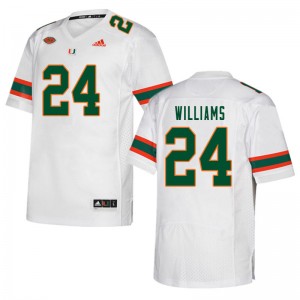 Men Christian Williams White Miami Hurricanes College Football #24 Jersey 776122-461