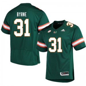 Men Connor Byrne Green Hurricanes College Football #31 Jersey 617316-136