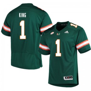 Men D'Eriq King Green Miami College Football #1 Jersey 103378-883