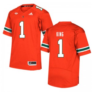 Men D'Eriq King Orange University of Miami College Football #1 Jersey 938751-834