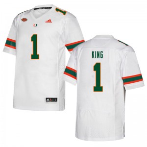 Men D'Eriq King White Miami College Football #1 Jersey 828675-388