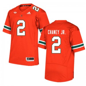 Men Donald Chaney Jr. Orange Miami Hurricanes College Football #2 Jersey 243385-683