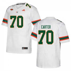 Men Earnest Carter White Miami College Football #70 Jersey 637823-224