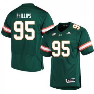 Men Jaelan Phillips Green Miami College Football #95 Jersey 316322-177