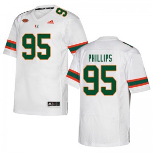 Men Jaelan Phillips White Miami College Football #95 Jersey 148938-481