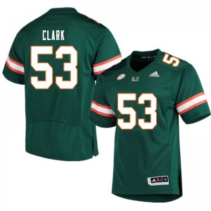 Men Jakai Clark Green Hurricanes College Football #53 Jersey 850171-146