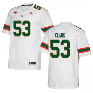 Men Jakai Clark White Miami College Football #53 Jersey 759567-549