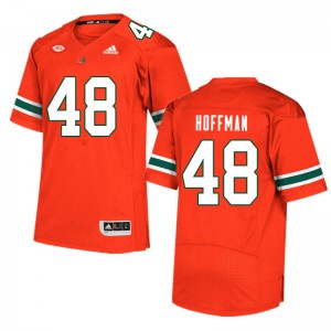Men Jake Hoffman Orange Hurricanes College Football #48 Jersey 488322-105