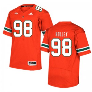 Men Jalar Holley Orange Miami College Football #98 Jersey 378717-729