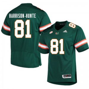 Men Jared Harrison-Hunte Green Miami College Football #81 Jersey 217398-259
