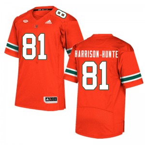 Men Jared Harrison-Hunte Orange University of Miami College Football #81 Jersey 302660-841