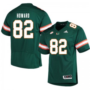 Men Jarius Howard Green Miami College Football #82 Jersey 179392-836