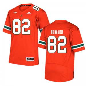 Men Jarius Howard Orange Hurricanes College Football #82 Jersey 335351-806