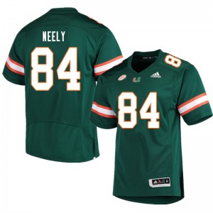 Men Josh Neely Green University of Miami College Football #84 Jersey 968321-189