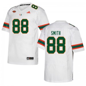 Men Keyshawn Smith White Miami College Football #88 Jersey 742583-188