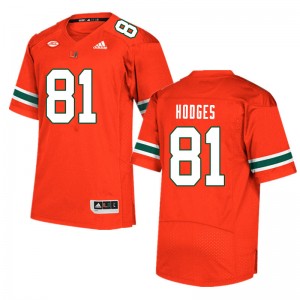 Men Larry Hodges Orange Miami Hurricanes College Football #81 Jersey 605377-684