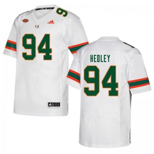 Men Lou Hedley White Miami College Football #94 Jersey 950216-393