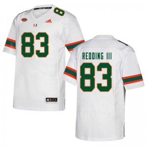 Men Michael Redding III White Miami Hurricanes College Football #83 Jersey 349099-485