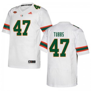Men Mykel Tubbs White Miami Hurricanes College Football #47 Jersey 598994-998