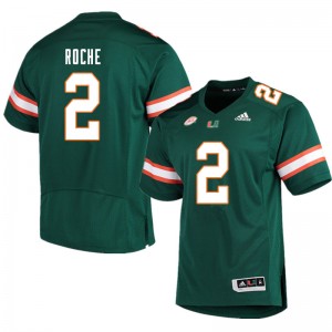 Men Quincy Roche Green Miami College Football #2 Jersey 844114-100