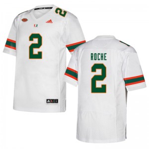 Men Quincy Roche White Miami College Football #2 Jersey 993888-218