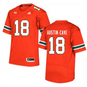 Men Tirek Austin-Cave Orange Miami Hurricanes College Football #18 Jersey 552934-100
