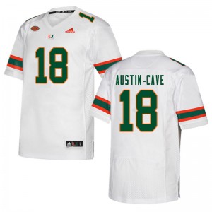 Men Tirek Austin-Cave White Miami College Football #18 Jersey 785770-433