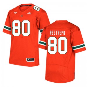 Men Xavier Restrepo Orange Miami College Football #80 Jersey 833570-499