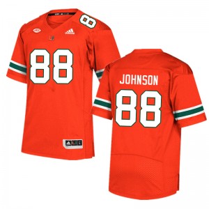 Men Dante Johnson Orange University of Miami College Football #88 Jersey 390202-882