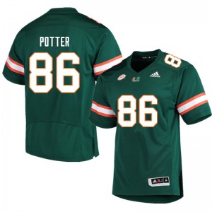 Men Fred Potter Green Miami College Football #86 Jersey 706271-527