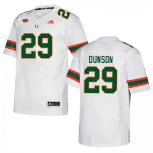 Men Isaiah Dunson White Miami Hurricanes College Football #29 Jersey 201388-593