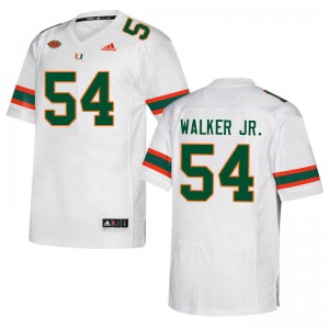 Men Issiah Walker Jr. White Miami Hurricanes College Football #54 Jersey 510614-826