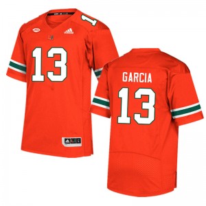 Men Jake Garcia Orange Miami College Football #13 Jersey 378876-740