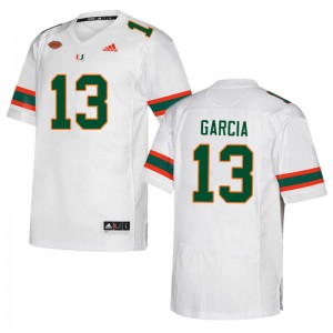 Men Jake Garcia White Miami College Football #13 Jersey 403038-773