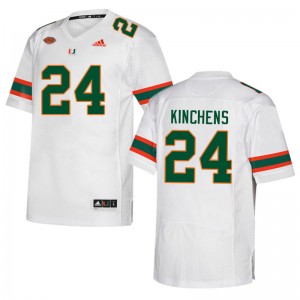 Men Kamren Kinchens White University of Miami College Football #24 Jersey 562399-779