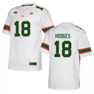Men Larry Hodges White Miami College Football #18 Jersey 730346-468