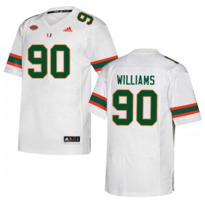 Men Quentin Williams White Miami College Football #90 Jersey 995819-927