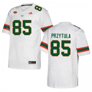 Men Sebastian Przytula White Miami College Football #85 Jersey 200059-429
