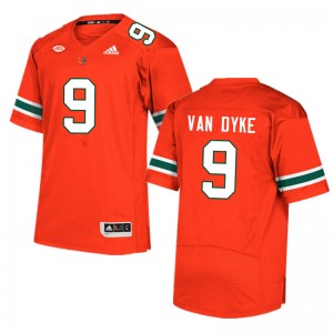 Men Tyler Van Dyke Orange Miami College Football #9 Jersey 663638-827