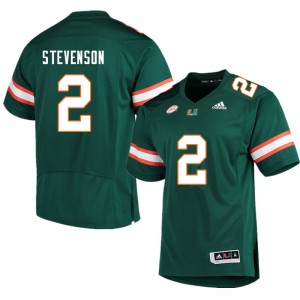 Men Tyrique Stevenson Green Hurricanes College Football #2 Jersey 981657-955