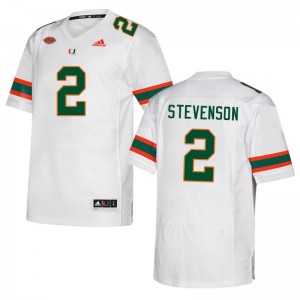 Men Tyrique Stevenson White Miami Hurricanes College Football #2 Jersey 534842-190