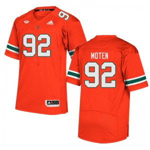 Men Ahmad Moten Orange Miami Hurricanes College Football #92 Jersey 686273-220