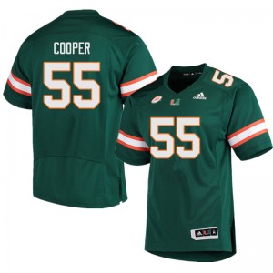 Men Anez Cooper Green University of Miami College Football #55 Jersey 561717-883