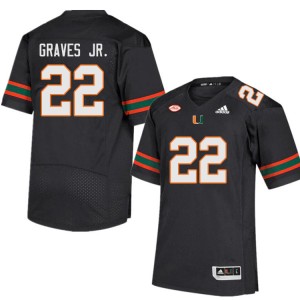 Men Chris Graves Jr. Black Miami College Football #22 Jersey 210890-410