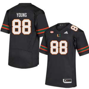 Men Colbie Young Black Miami College Football #88 Jersey 128641-200
