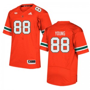 Men Colbie Young Orange Miami College Football #88 Jersey 249849-862