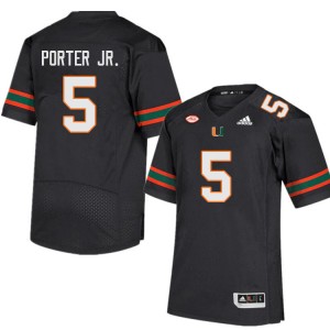 Men Daryl Porter Jr. Black Miami College Football #5 Jersey 307856-580