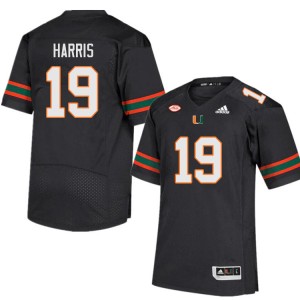 Men Jaden Harris Black Miami College Football #19 Jersey 598716-694